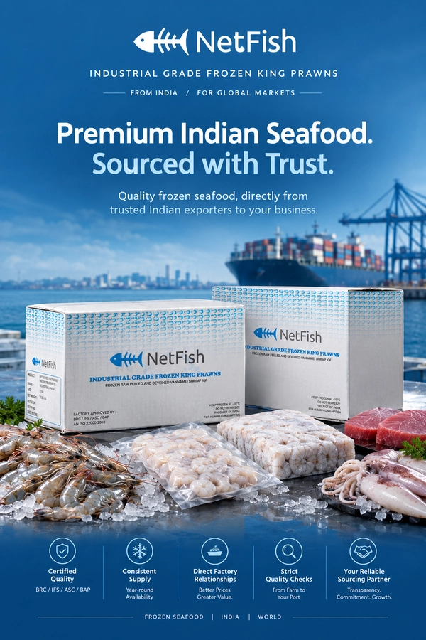 Premium Indian Seafood Export PosterCompressed